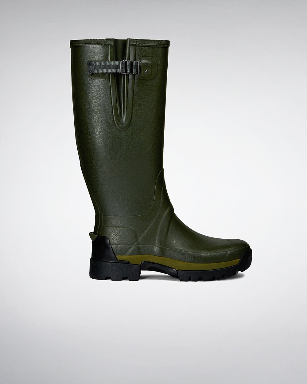 Hunter Hombre Balmoral Adjustable 3Mm Neoprene - Botas de Lluvia Verde Oscuro Oliva - 683-BFVDTE